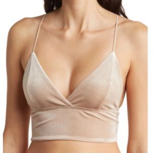 NWT Wishlist Velour Lined Bralette, Gold